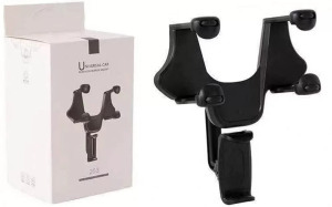 Univerzális autós telefontartó, visszapillantó tükörre illeszthető, fekete