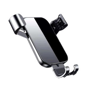 Autós telefontartó, YC11, szellőzőrácsra, 360°-ban forgatható, ezüst-fekete