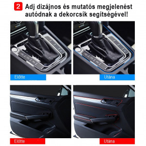 Autós dekorcsík - 5 méter piros