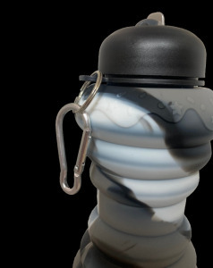 Összecsukható szilikon kulacs, karabinerrel