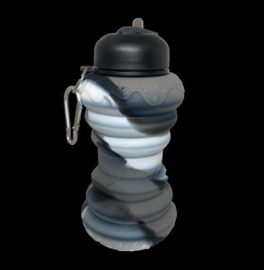 Összecsukható szilikon kulacs, karabinerrel