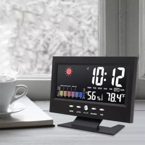 Időjárás állomás óra - színes képernyő, hőmérséklet és páratartalom