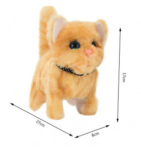 Elemes sétáló nyávogó plüss cica, kismacska