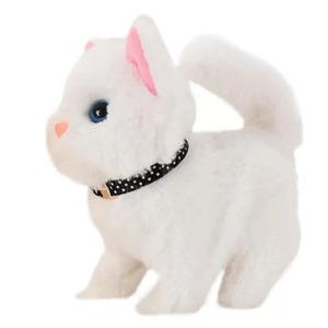 Elemes sétáló nyávogó plüss cica, kismacska