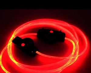 Világító cipőfűző, LED cipőfűző 1 pár, piros