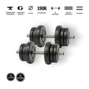 GazoFitness kézi súlyzó 2x10,5Kg./21Kg/(2,5kg és 1,25kg-os tárcsákkal)