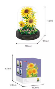 Balody Mini Blocks - Virágzó napraforgó üvegbúrában (545db-os készlet)