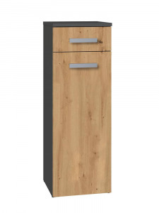 Riano MIX Nel V DS fürdőszoba szekrény, 30x80x30 cm, antracit-tölgy