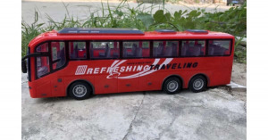 Távirányítós játék busz, fényszórókkal, 32cm