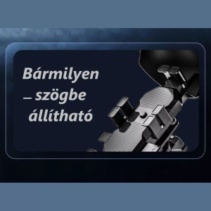 Kerékpáros motorkerékpáros tartó, kormányra, 360°-ban forgatható, fekete