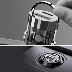 120 W autós töltő szett, kétportos autós töltőadapter + töltőkábel