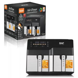 RAF 9 literes okos digitális air fryer - 2 kosárral + receptkönyv