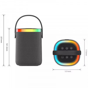 Vezeték nélküli Bluetooth party hangszóró mikrofonnal, LED fénnyel