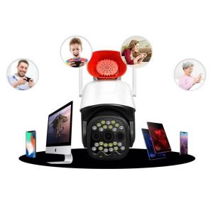 V380 Wifi IP okos biztonsági kamera szirénával, mikrofonnal és hangszóróval