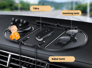 Autós Csúszásgátló mobiltartó szilikontálca, műszerfalra, analóg szám jelző