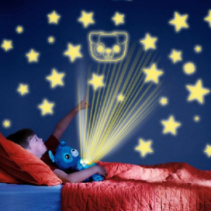 StarBelly, világító plüss maci - kék színben - MS-380
