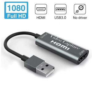 HDMI 4K videó capture, HDMI-ről USB3.0, felvétel, élő közvetítés, ezüstszín