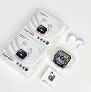 AirMaximo - fehér vezeték nélküli fülhallgató, kijelzős töltőtokkal