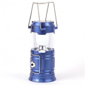 Napelemes újratölthető kemping lámpa, horgászlámpa - kék - MS-763