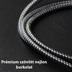 Extra strapabíró 1 méteres Lightning Iphone gyorstöltő és USB adatkábel - szürke