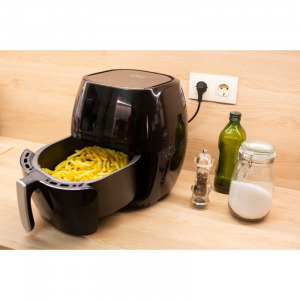 Elite 7,7 L-es Air Fryer + receptkönyv, 1800W olaj nélküli forró levegős fritőz digitális kijelzővel