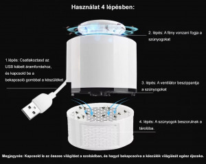 Elektromos rovarcsapda, szúnyogirtó lámpa - fekete