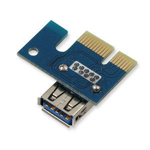 PCI-express X1 - X16 Riser + tápkábel Molex csatlakozóval
