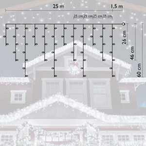 25m 500 LED kültéri karácsonyi fényfüzér, színes