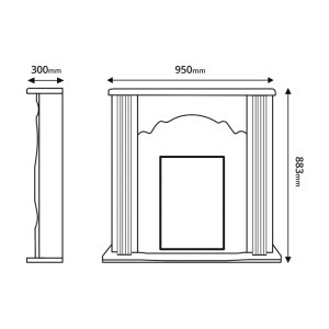 Elektromos kandalló Clasic barna & Gala gold, 883x950x300 mm, 2000 W