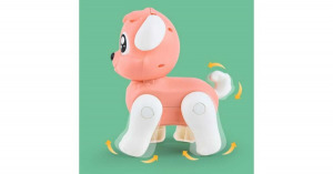 Tündéri robot kutya, sétáló, világít, vidám dallamokat játszik