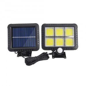 Sl-f120 kültéri cob led napelemes fali lámpa, mozgásérzékelővel