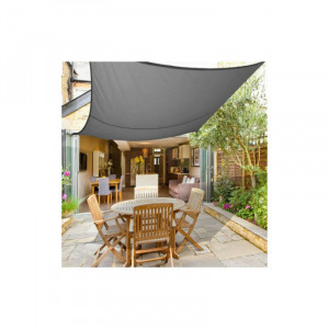 Napvitorla - árnyékoló teraszra, erkélyre és kertbe szögletes 4x4 m grafitszürke színben - HDPE masszív anyagból