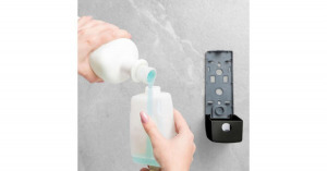 Szappanadagoló - kézzel működtethető - 350 ml - fali - fekete