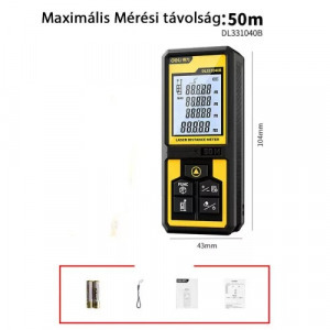 Deli Lézeres távolságmérő maximális mérés: 50 m, DL331040B