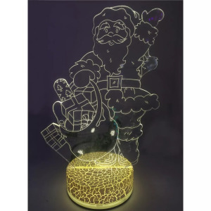 3D LED Karácsonyi ablakdísz, mikulásos ünnepi fény, 7 szín, USB, 21cm magas