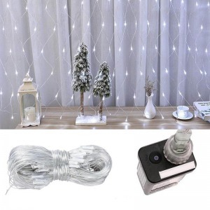 128 LED-es hálós fényfüzér hidegfehér