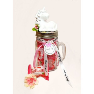 Candy cup - egyszarvú - málnás Raffaello