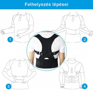 Tartásjavító heveder, testtartás javító mágneses hátpánt (L)