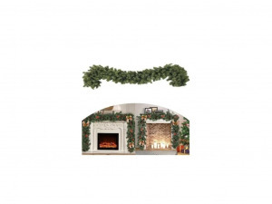 Mesterséges zöld színű fenyő girland, ausztriai zöld fenyő ágakkal - 5,4m