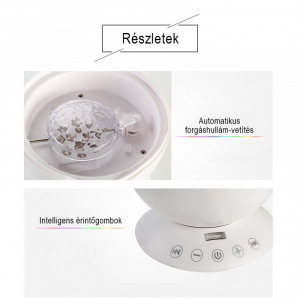 Projektoros lámpa, óceán hangulatlámpa, dekorlámpa, fekete