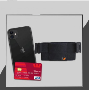 Észrevehetetlen pénztárca, sport telefontartó, nadrágra és övre rögzíthető pénztárca