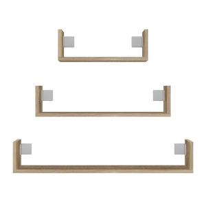 Odell Mobi 3P fali polc (3db), 80/60/40x14x20 cm, sonoma