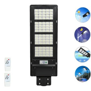 Extra erős 360W napelemes kültéri mozgásérzékelős lámpa, IP67 vízálló + ajándék távkapcsolóval