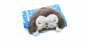 Plüssállattá alakítható hálózsák gyerekeknek, vidám husky alakú