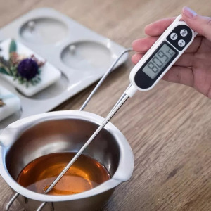 Digitális ételhőmérő, TP300 -50°C-tól +300°C-ig LCD kijelzővel, fehér-fekete
