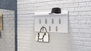 Drohmo 2F modern fogas, 70x40x20 cm, matt fehér