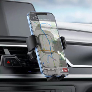 Autós YC05 mobiltelefontartó szellőzőrácsra, 360° gömbcsuklós, fekete