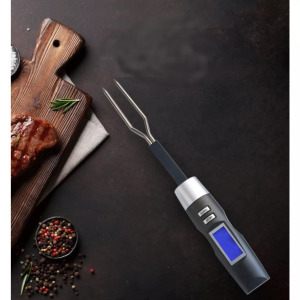 Digitális BBQ grill hőmérő, nyársvilla, sütés, grillezés, 0°C-tól +250°C-ig