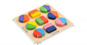 Fejlesztő fa puzzle játék gyerekeknek, színes elemekkel