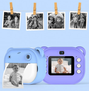 Gyerek digitális fényképezőgép azonnali nyomtatással, kék